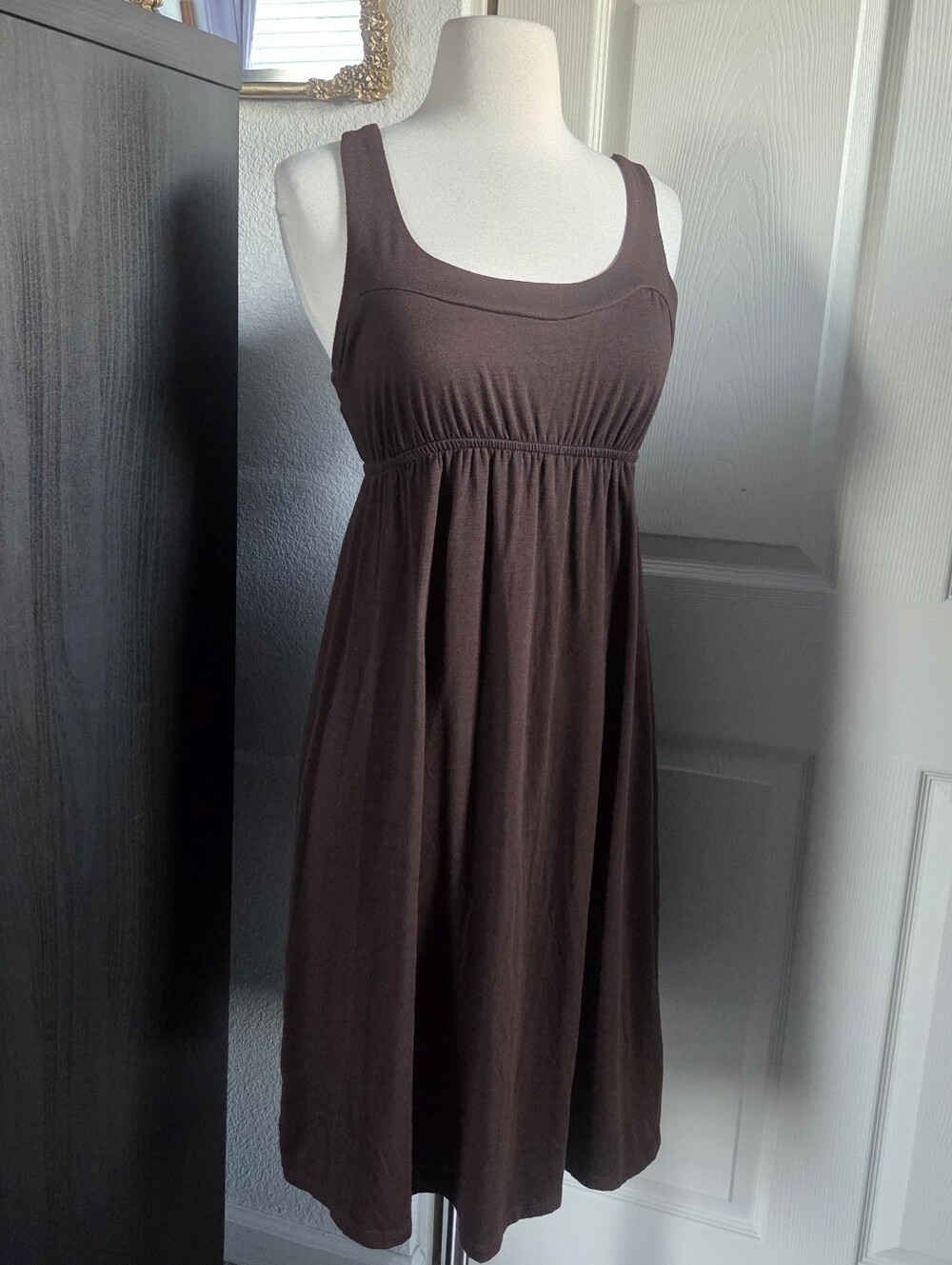 Vintage Y2k Faded Glory Brown Stretchy Dress Size Small